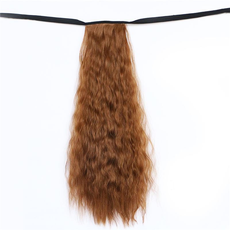 Man Wu Wig Tie On Ponytail Banded Wave Curly Hair Wig 12#