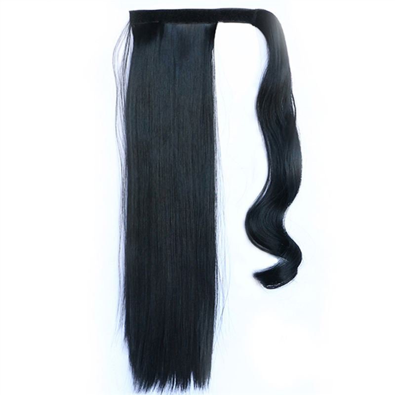 Man Wu Wig Velcro Ponytail Long Straight Hair Wig 1#