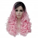 Man Mei Cosplay COS Wig Long Curly Hair for Nightclubs Performance Taking Snapshots Pink t