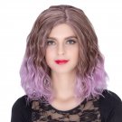 Man Mei COS Wig Halloween Theme Wig A274 SW1885 Short Curly Hair Purple Fading Purple Fadi