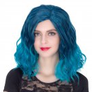 Man Mei COS Wig Halloween Theme Wig A278 SW1886 Short Curly Hair Blue Fading Blue Fading