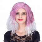 Man Mei COS Wig Halloween Theme Wig A325 SW1891 Short Curly Hair Purple White Fading Purpl