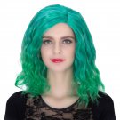 Man Mei COS Wig Halloween Theme Wig A313 SW1890 Short Curly Hair Green Fading Green Fading