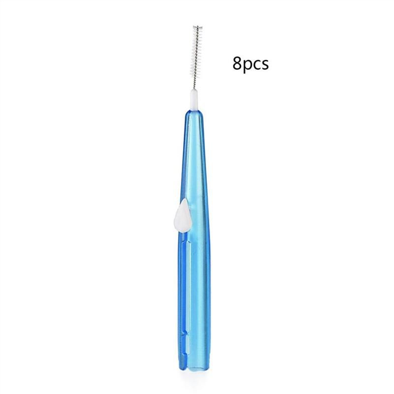 8PCS Push-Pull Interdental Brush Portable Teeth Residue Remover Dental Care