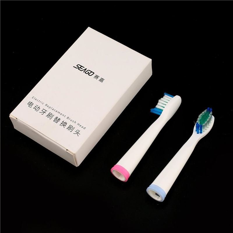 2 Pcs Portable Electric Replacement Brush Heads for Seago SG-899 Toothbrush