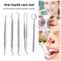5PCS Oral Care Kit Teeth Stain Tartar Remover Set With Metal Storage Box