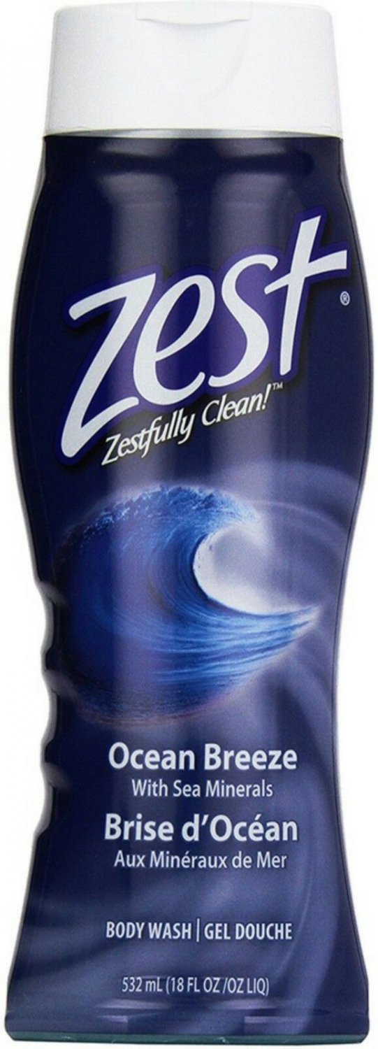 Zest Body Wash, Ocean Breeze 18 oz (Pack of 3)