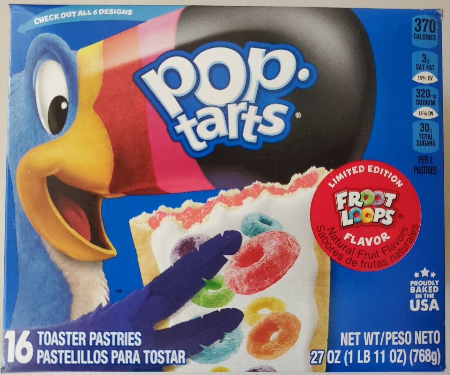 Limited Edition Pop Tarts Toaster Pastries Froot Loops 16 Count