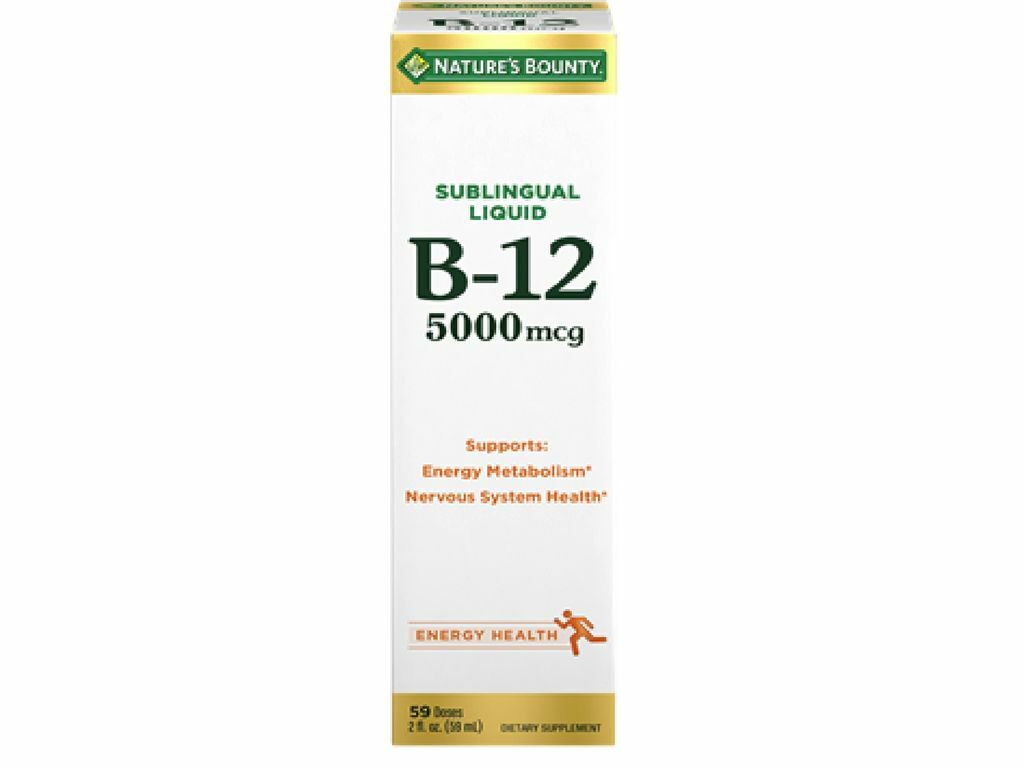 Nature's Bounty B-12 5000 Mcg Sublingual Liquid Energy Health 2 Oz ...