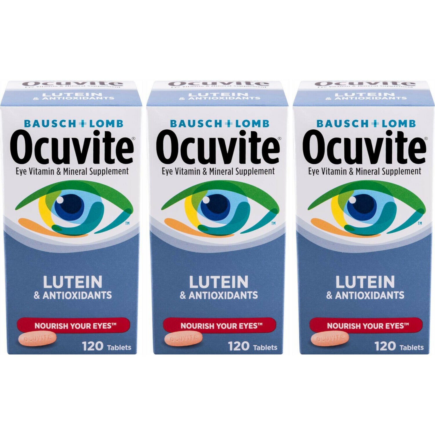 3 Pack Bausch & Lomb Ocuvite Eye Vitamin & Mineral Supplement With