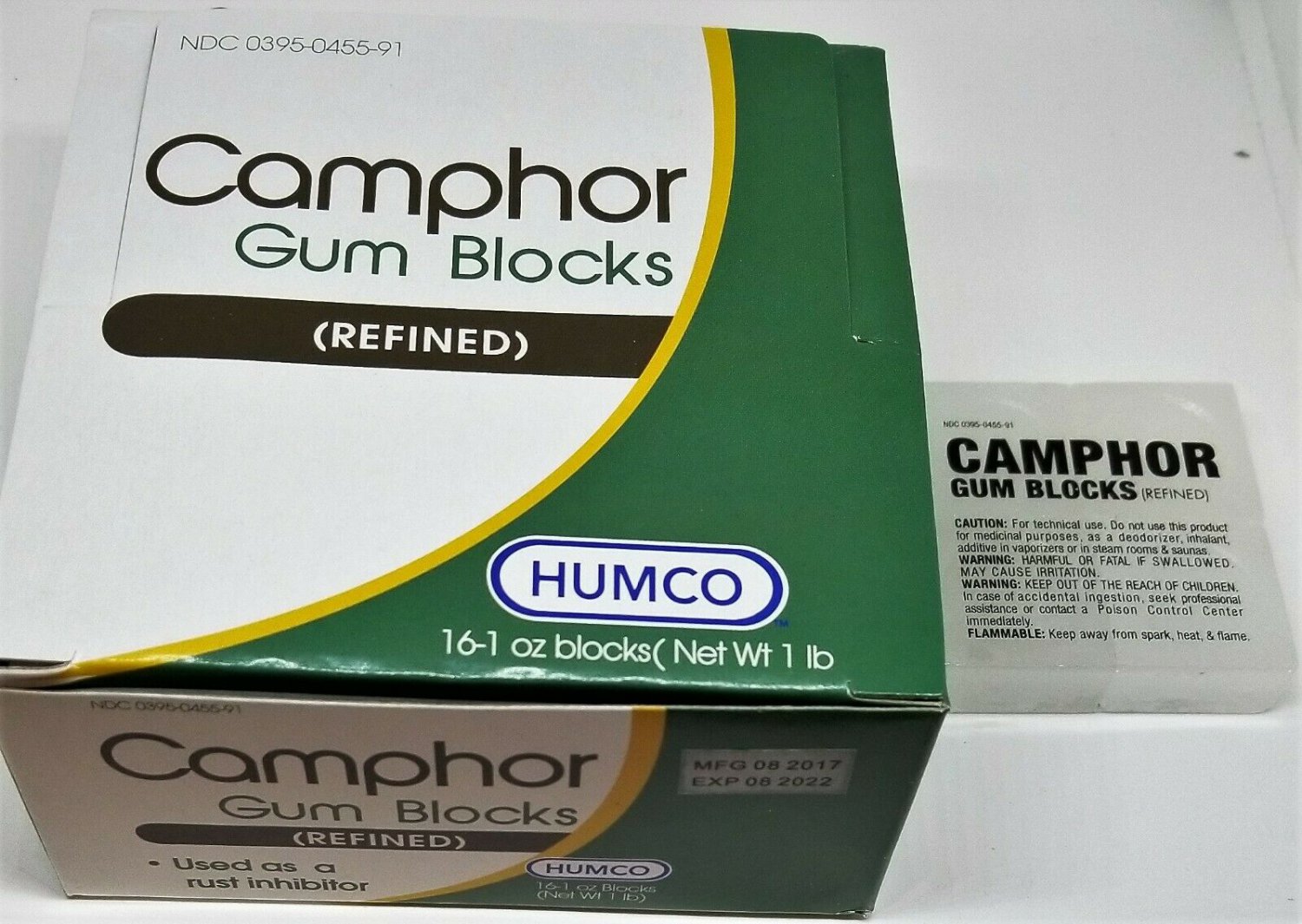 Humco Camphor Gum Block 1oz Each Set Of 4