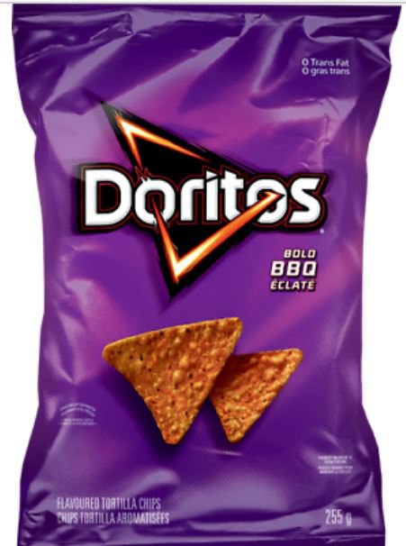 6 Bags Doritos BOLD BBQ TORTILLA CHIPS LARGE 255g FRITO LAY From Canada