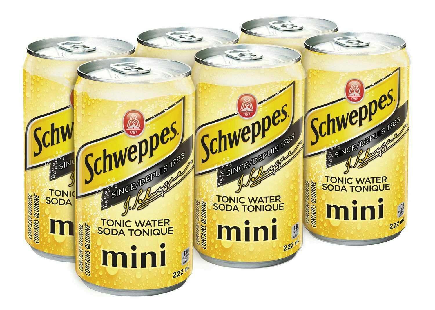 6X Schweppes Tonic Water 222ml Mini Cans Soda FRESH from CANADA