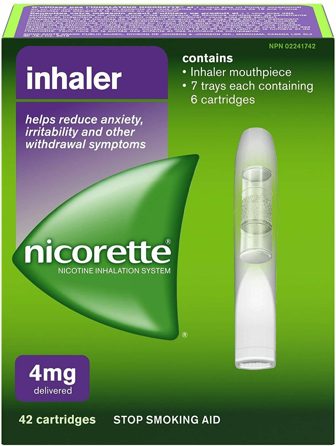 Nicorette Inhaler, 4mg Delivered, 42 Cartridges, Quit Smoking AidFrom