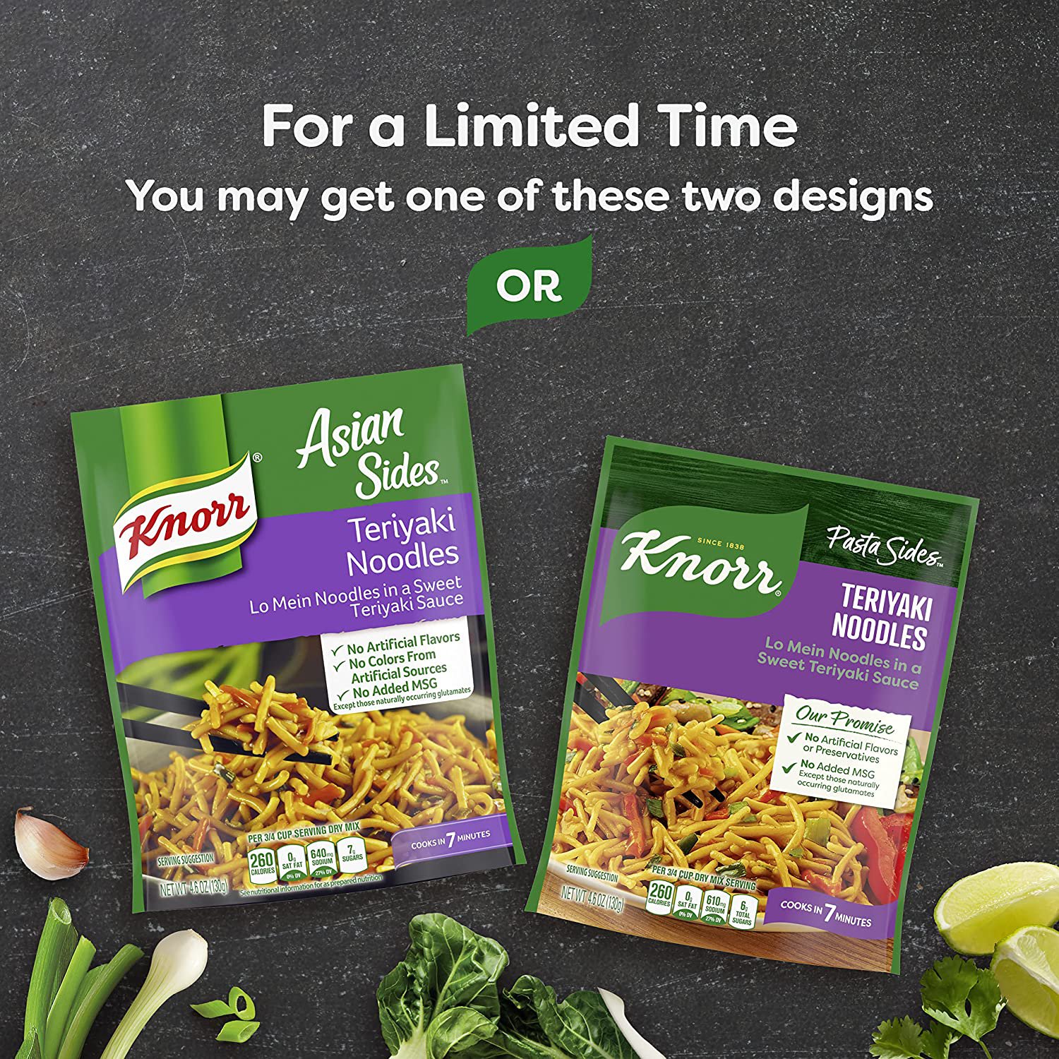 Knorr Asian Sides Teriyaki Noodles (Pack of 8) 4.6 oz Bags