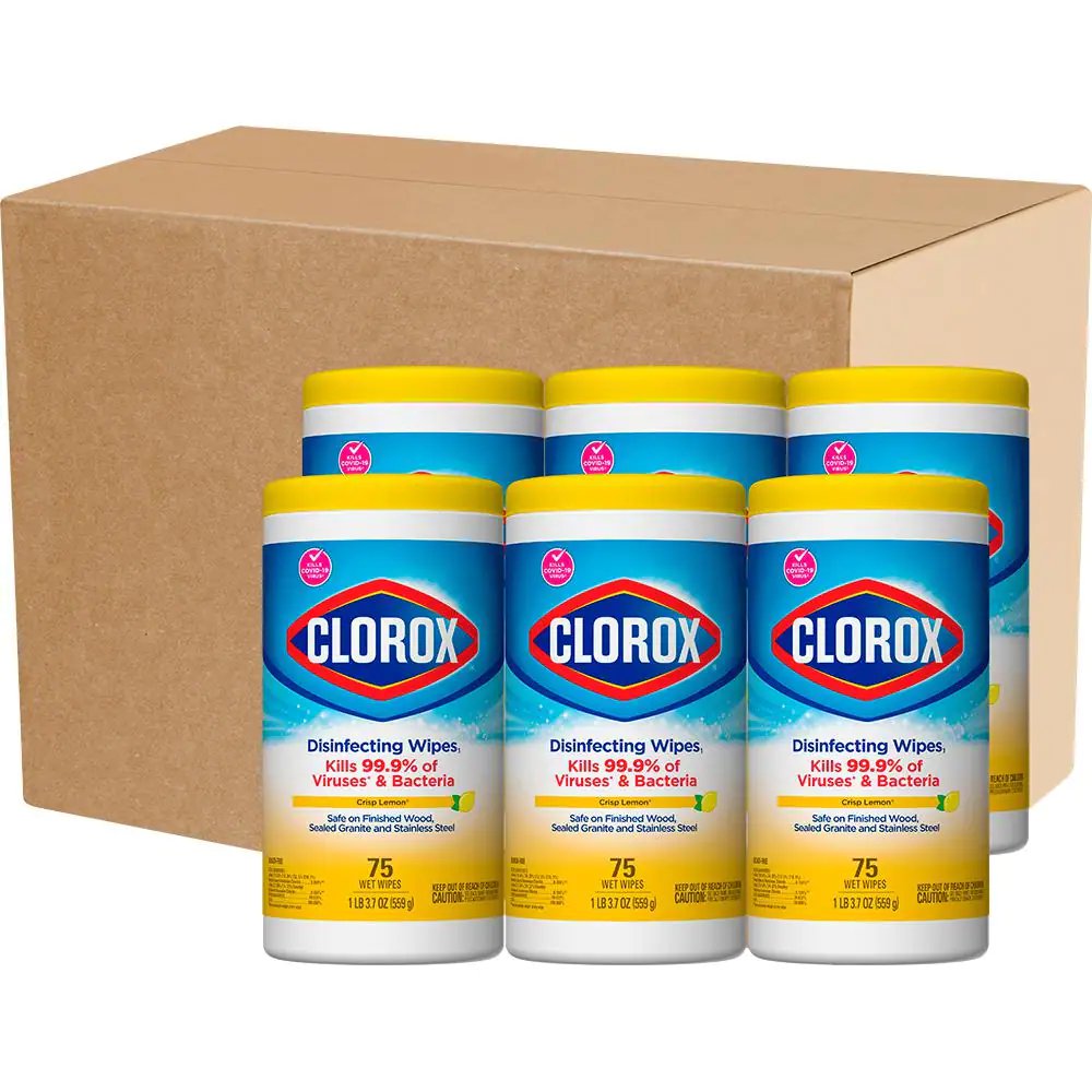 Closeouts - Clorox Disinfecting Wipes, Cleaning Wipes, Crisp Lemon, 75 ...