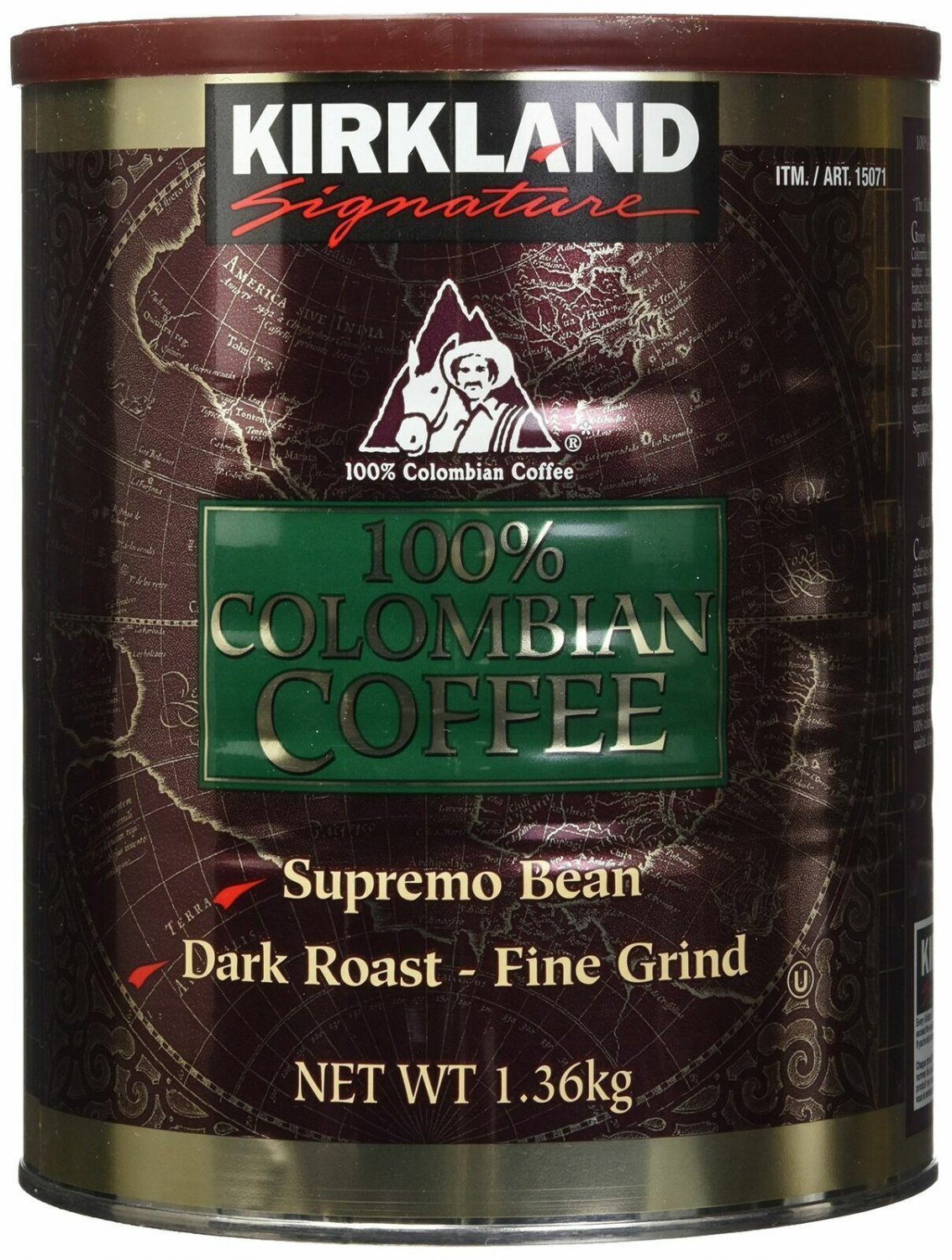 Kirkland Signature Supremo Bean Ground Coffee, 1.36kg/3lbs.