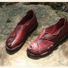 Women new handmade shoes genuine leather flat shoes Comfortable casual mother shoes Loafers