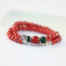 Flower Ceramic Beads Double Bracelets Natural Stone Charm Handmade Accessories
