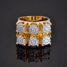 Gold Copper Brass mirco setting CZ stone Hip Hop Ring All Iced Out Men CZ Stone Rings R006