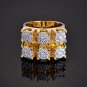 Gold Copper Brass mirco setting CZ stone Hip Hop Ring All Iced Out Men CZ Stone Rings R006