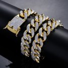 18mm width 18inch 22inch Iced out Bling bling Copper Cuban Chain Hip Hop micro pave Chain Necklace