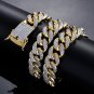 18mm width 18inch 22inch Iced out Bling bling Copper Cuban Chain Hip Hop micro pave Chain Necklace