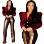 women fashion classic burgundy ruffles vintage outwear