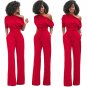 fashion plus size 6 colors solid one shoulder women elegant jumpsuits women 2018 long