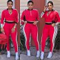 women's solid crop top and pencil pants jogging set