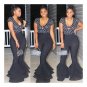 women fashion black solid ruffle pants