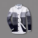 fashion classic V-neck stripe button up front men autumn knit cardigan