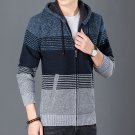 long sleeve stripe zipper up high quality thick winter hoodie jacket