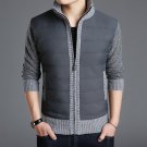 classic long sleeve man thick knitting cardigan zip up open front
