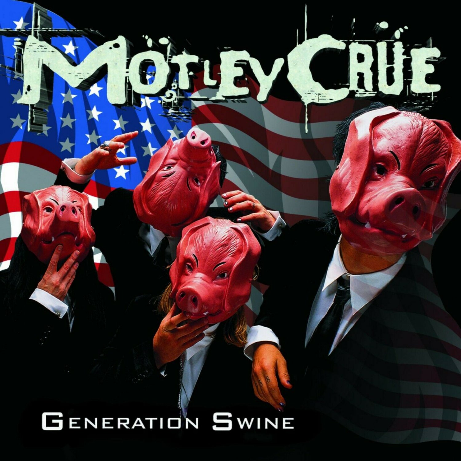 MOTLEY CRUE Generation Swine BANNER Huge 4X4 Ft Fabric Poster Tapestry Flag Print album cover art