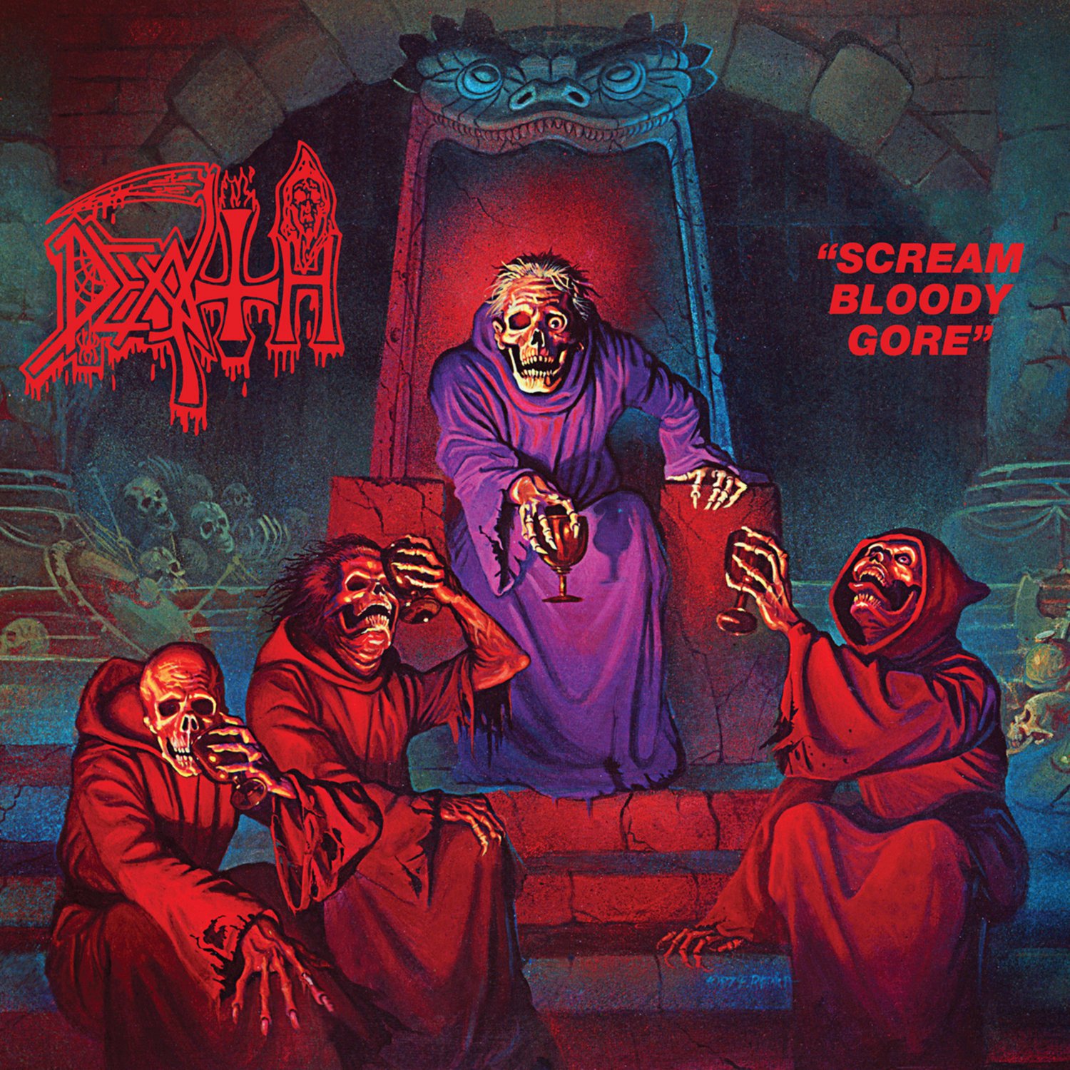DEATH Scream Bloody Gore BANNER Huge 4X4 Ft Fabric Poster Tapestry Flag Print album cover art