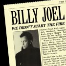 BILLY JOEL We Didn't Start the Fire BANNER HUGE 4X4 Ft Fabric Poster Flag art