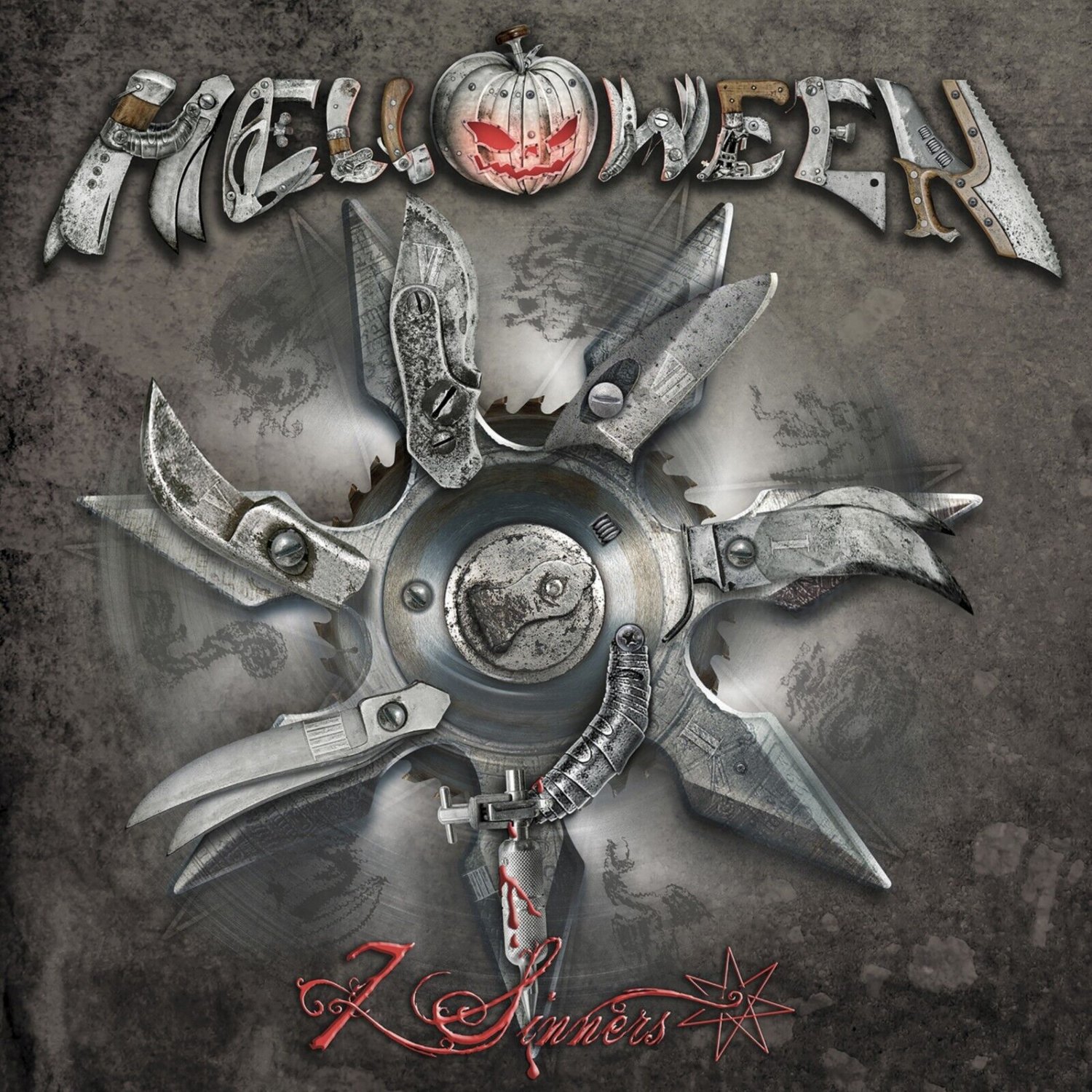HELLOWEEN 7 Sinners BANNER 2x2 Ft Fabric Poster Tapestry Flag album cover art
