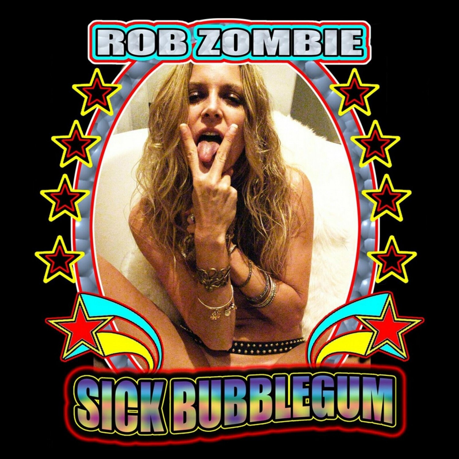 ROB ZOMBIE Sick Bubblegum BANNER 2x2 Ft Fabric Poster Tapestry Flag album cover