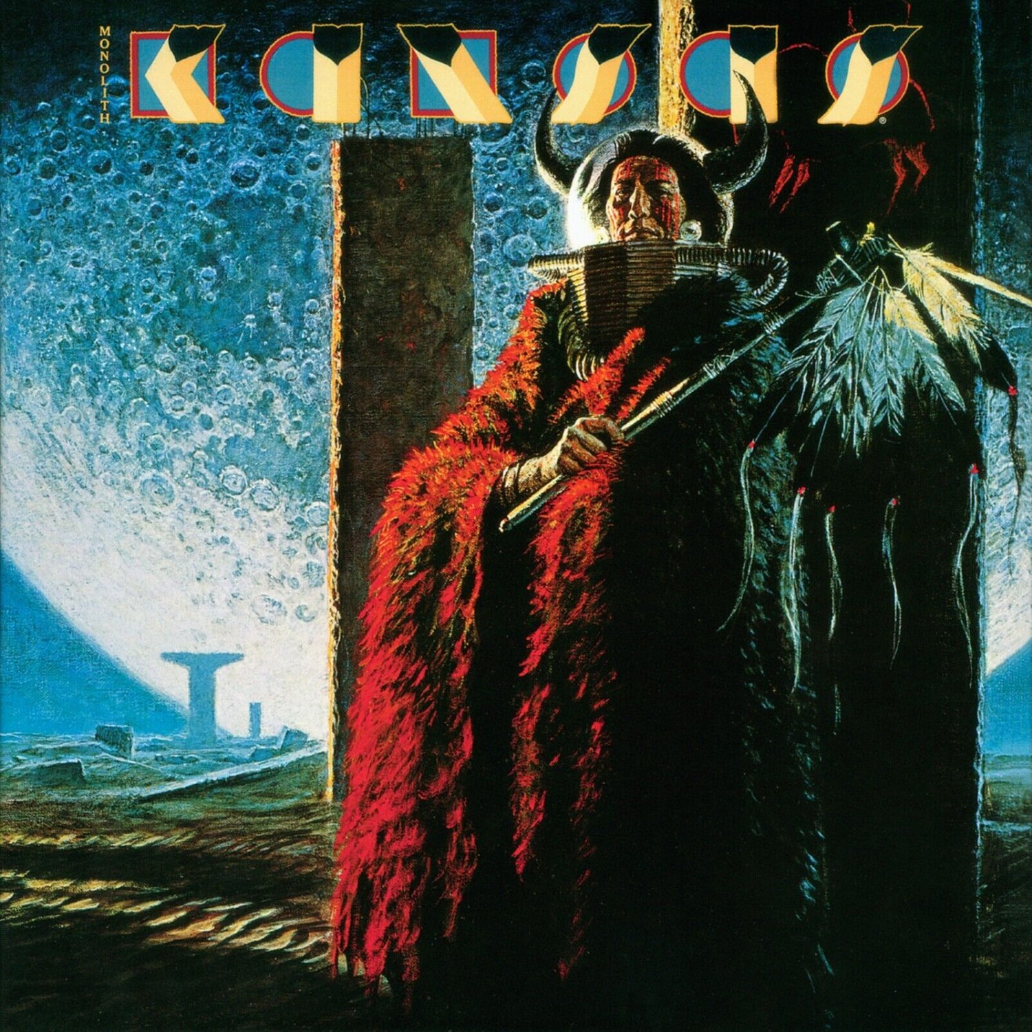 KANSAS Monolith BANNER 2x2 Ft Fabric Poster Tapestry Flag album cover art