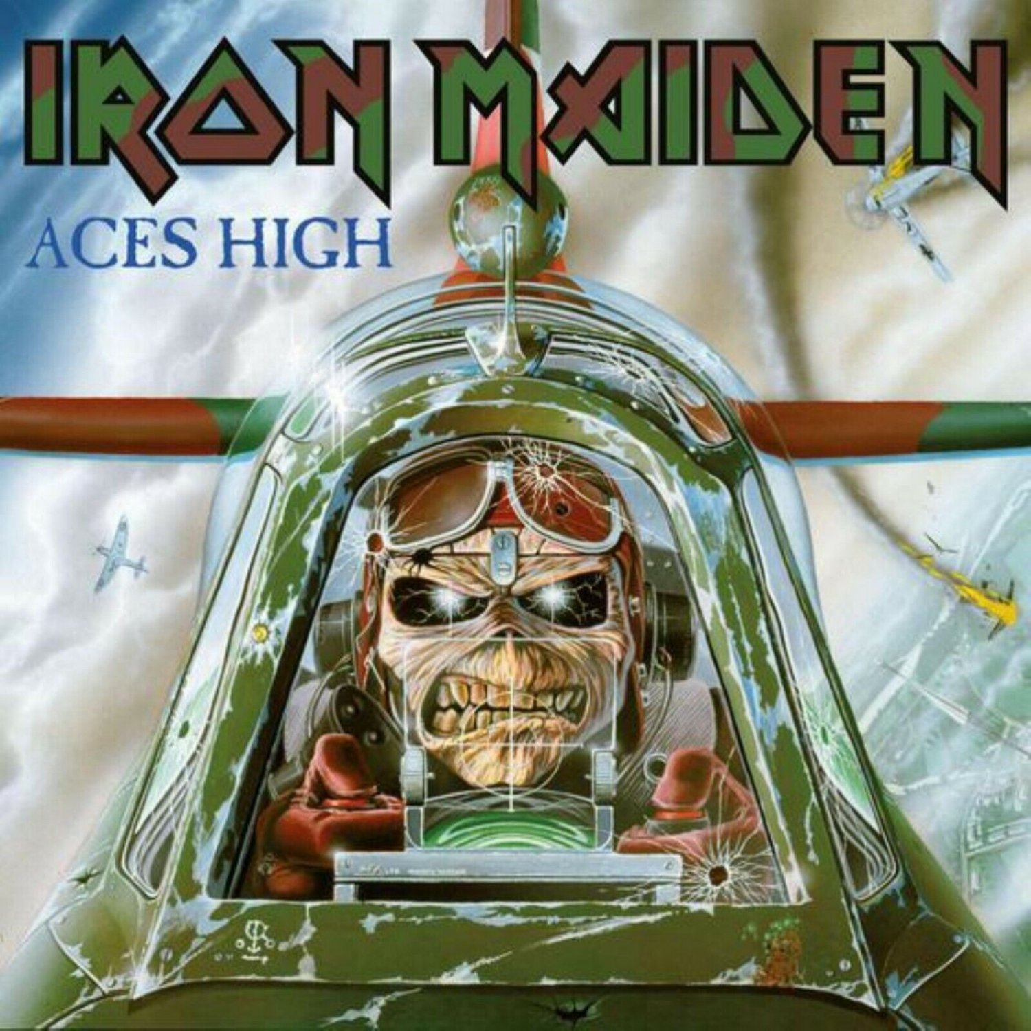 IRON MAIDEN Aces High BANNER 2x2 Ft Fabric Poster Tapestry Flag album cover art