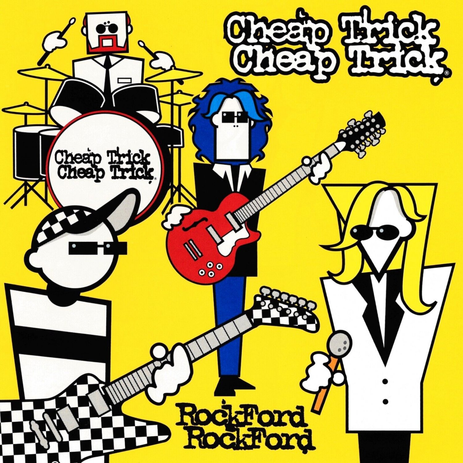 CHEAP TRICK Rockford BANNER 3x3 Ft Fabric Poster Tapestry Flag album cover art