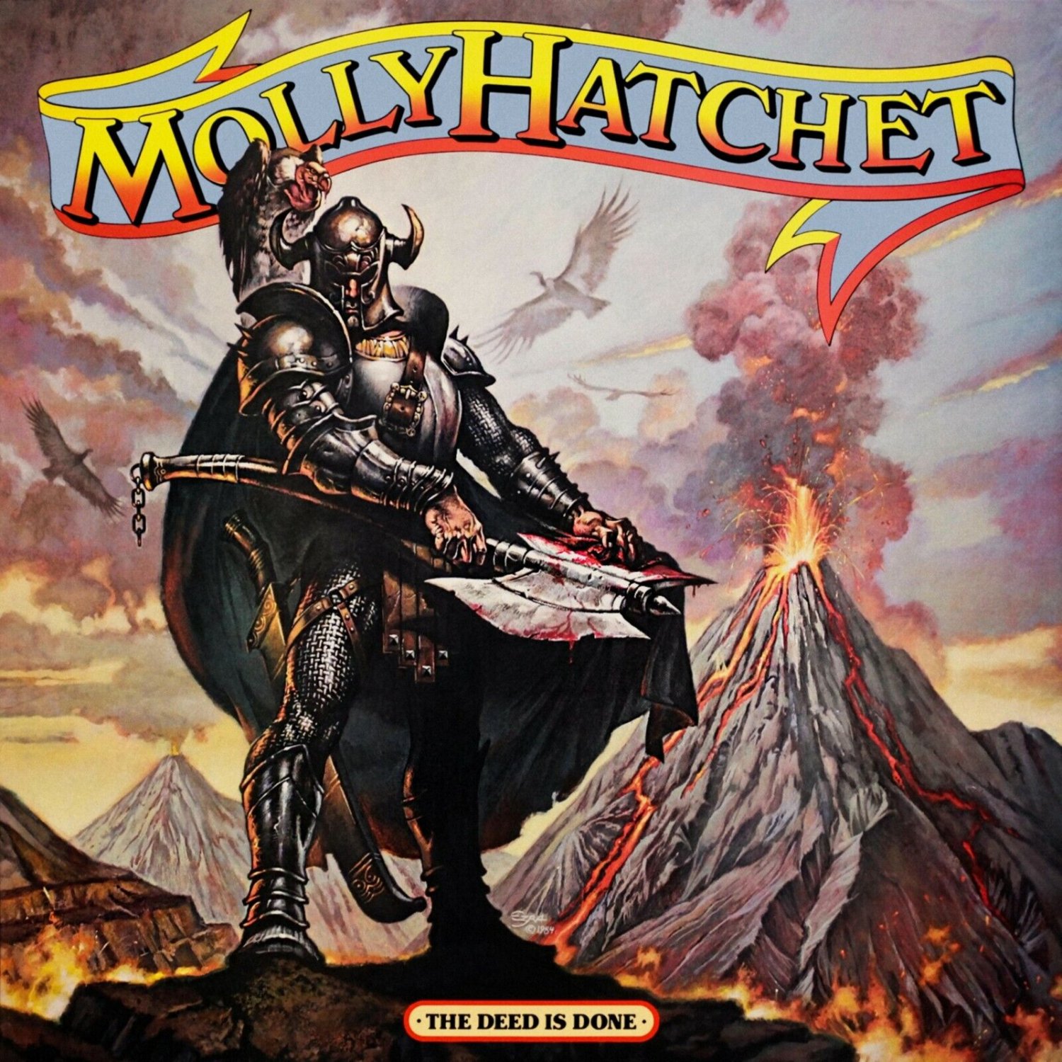 MOLLY HATCHET The Deed Is Done BANNER 3x3 Ft Fabric Poster Flag album cover art