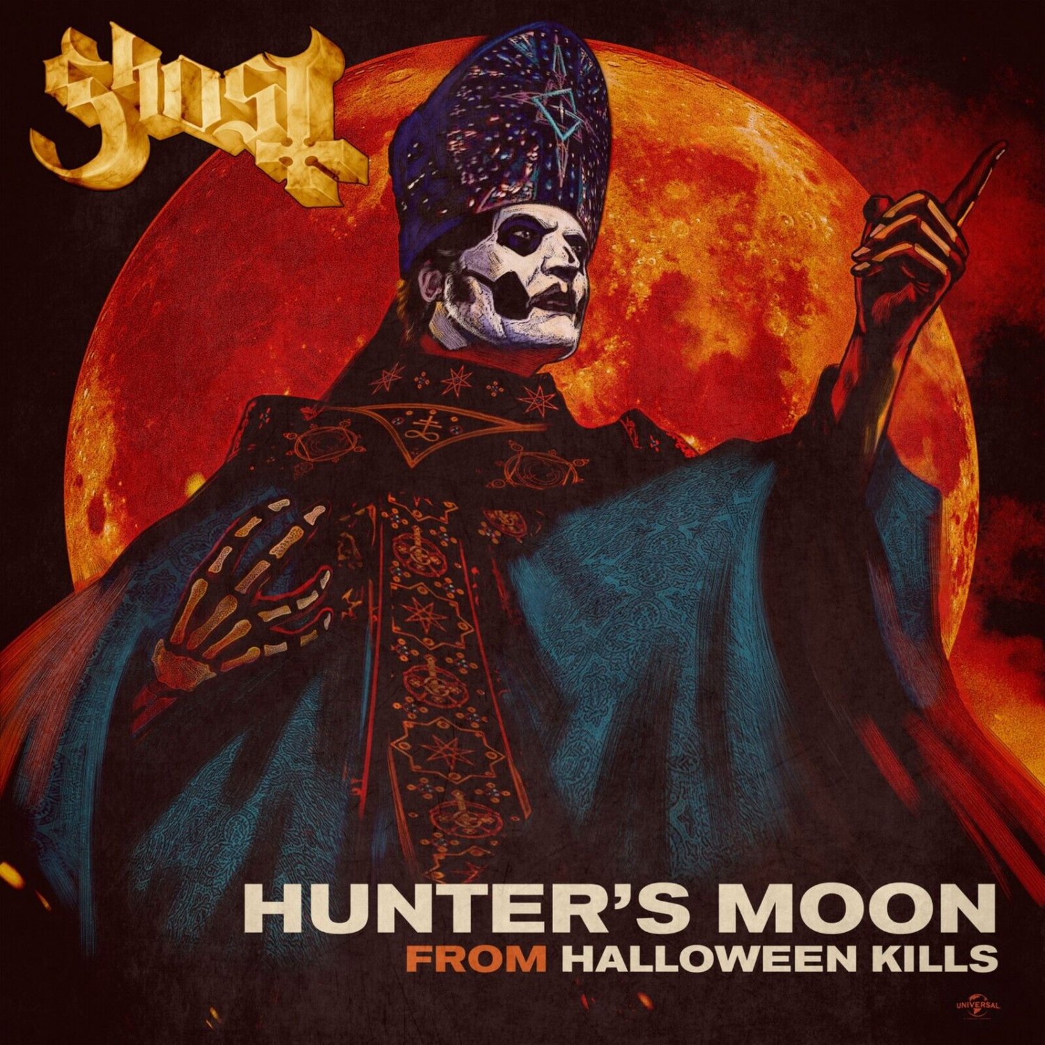 GHOST Hunter's Moon BANNER HUGE 4X4 Ft Fabric Poster Tapestry Flag album art