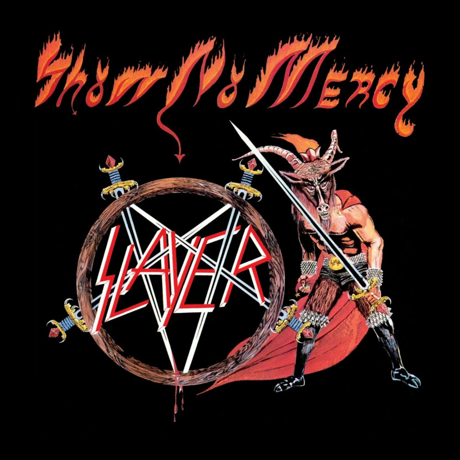 SLAYER Show No Mercy BANNER 2x2 Ft Fabric Poster Tapestry Flag album cover art