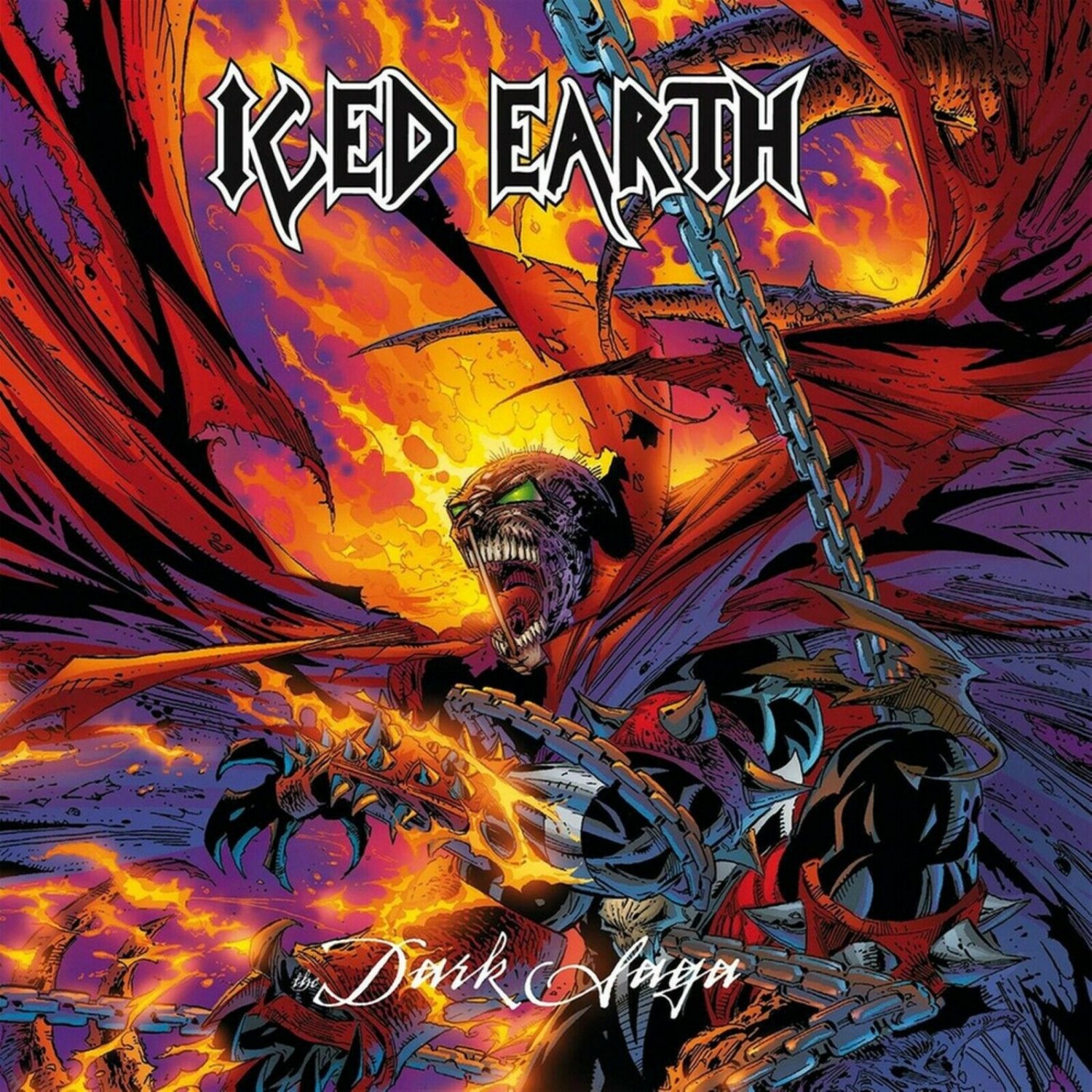 ICED EARTH The Dark Saga BANNER HUGE 4X4 Ft Fabric Poster Flag album cover art