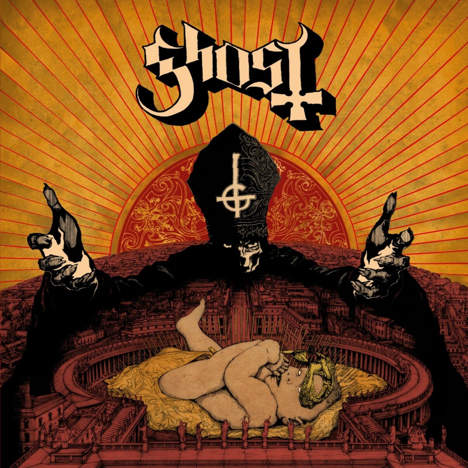 GHOST Infestissumam BANNER 3x3 Ft Fabric Poster Tapestry Flag album cover art