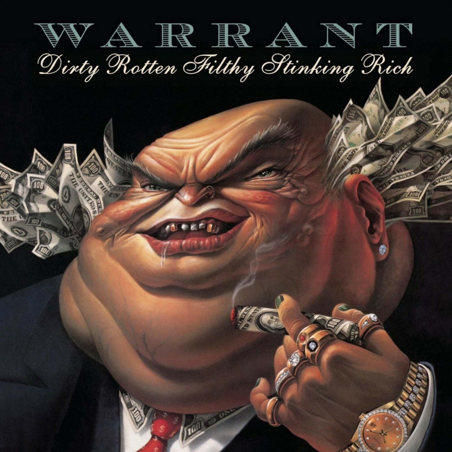 WARRANT Dirty Rotten Filthy Stinking Rich BANNER 3x3 Ft Fabric Poster Flag art