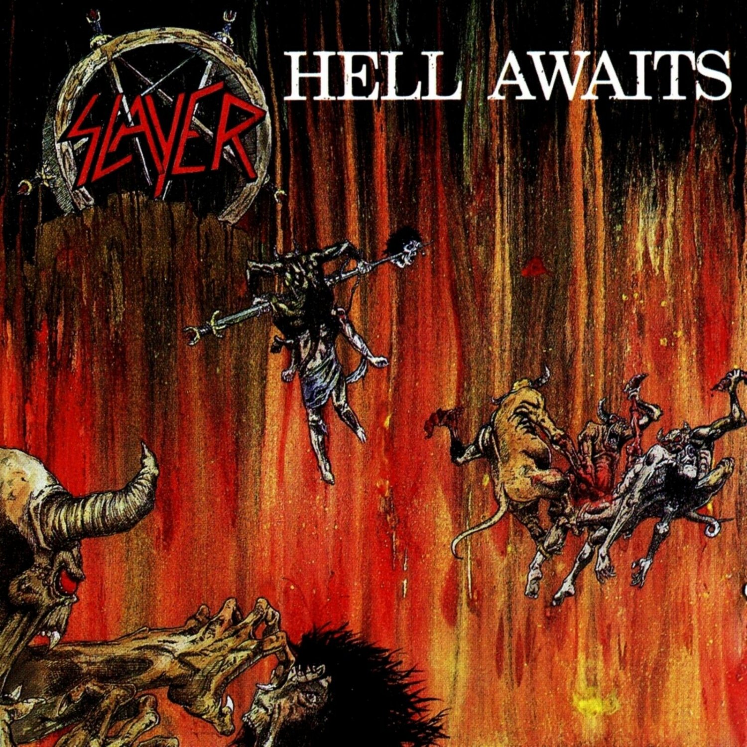 SLAYER Hell Awaits BANNER HUGE 4X4 Ft Fabric Poster Tapestry Flag album cover