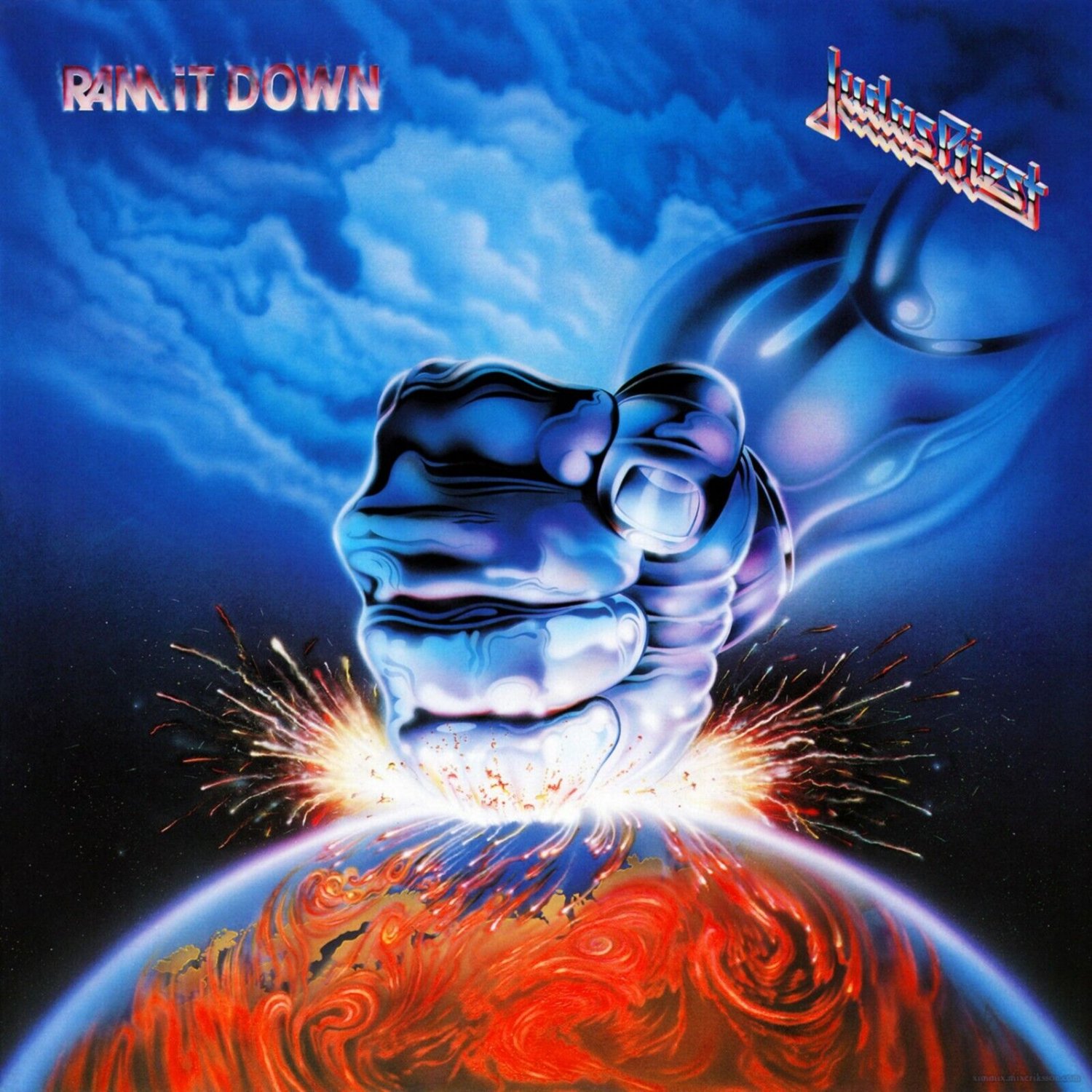 JUDAS PRIEST Ram it Down BANNER 3x3 Ft Fabric Poster Tapestry Flag album cover